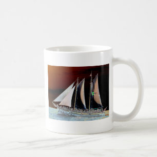 Taza De Café Barcos bajo vela