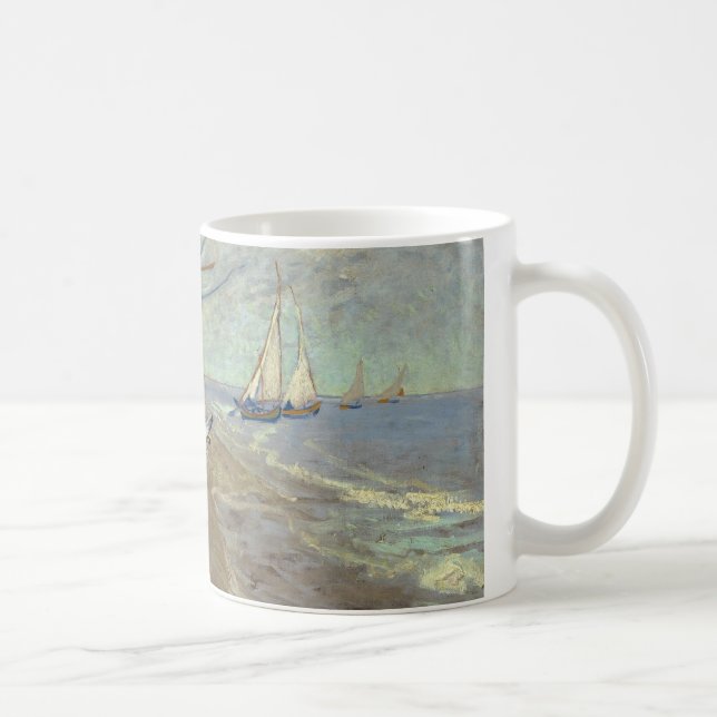 Taza De Café Barcos de pesca en la playa (Derecha)