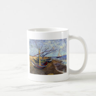 Taza De Café Barcos de pesca en la playa