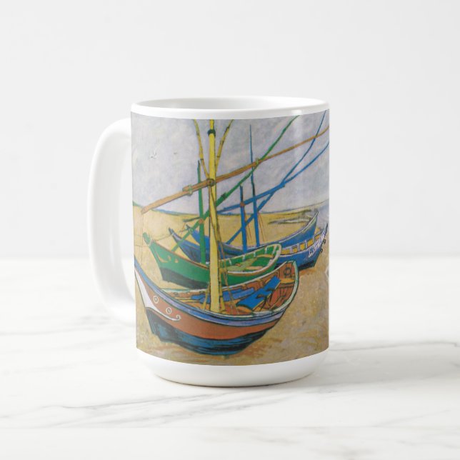 Taza De Café Barcos de pesca | Vincent van Gogh (Anverso izquierdo)