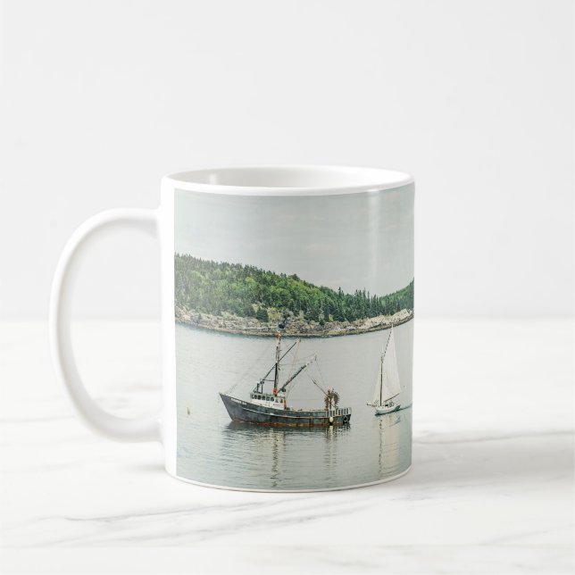 Taza De Café Barcos principales Bar Harbour (Izquierda)