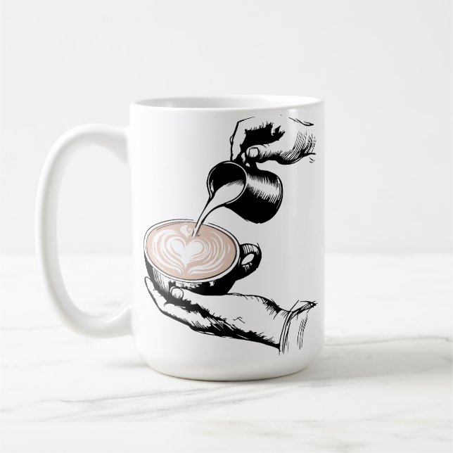 Taza De Café Barista haciendo latte (Izquierda)