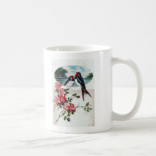Taza De Café Barn Trague y Flores Rosa