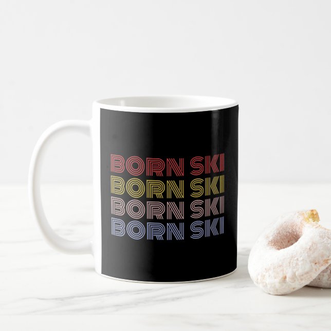 TAZA DE CAFÉ BARRA DE ESQUÍ PARA LOS AMANTES DEL ESQUÍ (Con donut)