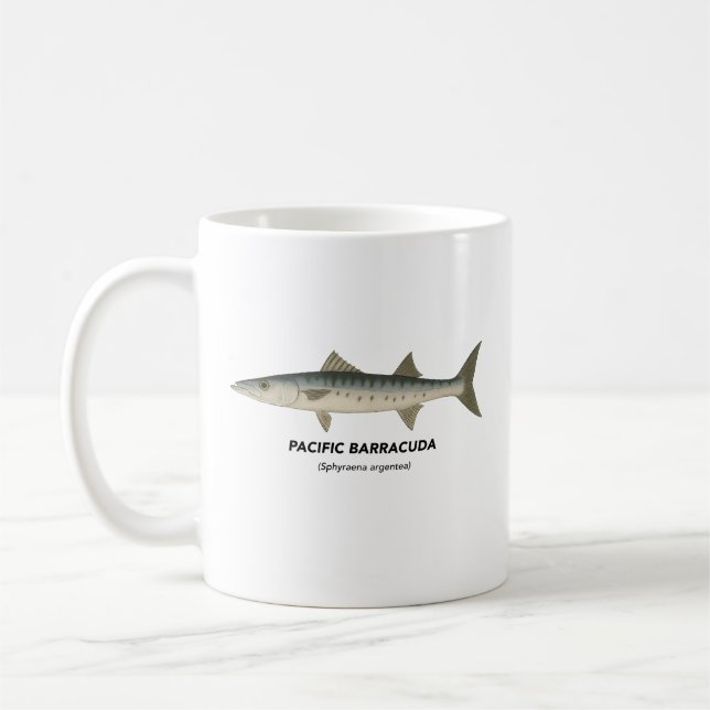 Taza De Café Barracuda del Pacífico - Animales marinos de Calif (Izquierda)