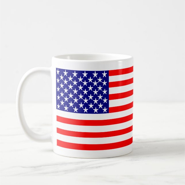Taza De Café Barras y estrellas de la bandera americana de los (Izquierda)