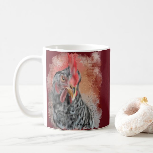 Taza De Café Barred Rock Hen (Con donut)