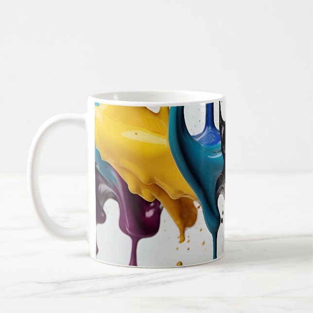 Taza De Café Barrido abstracto de pintura (Izquierda)