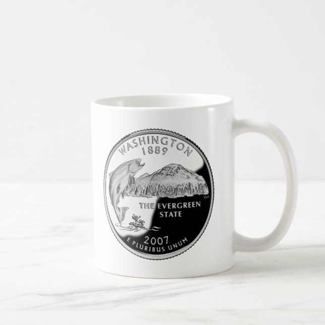 Taza De Café Barrio Estatal de Faux Washington (Derecha)