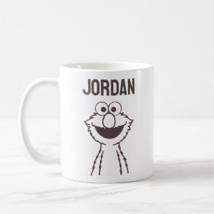 Taza De Café Barrio Sésamo   Elmo Bright   Añadir su nombre