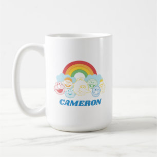 Taza De Café Barrio Sésamo Gráfico arcoiris Añadir su nombr