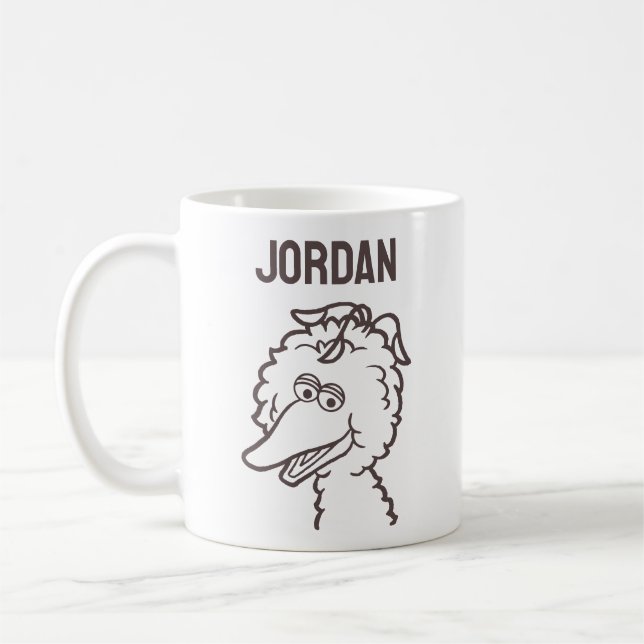 Taza De Café Barrio Sésamo | Pájaro pájaro | Añadir su nombre (Izquierda)