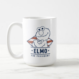 Taza De Café Barrio Sésamo   Vintage Elmo para Presidente