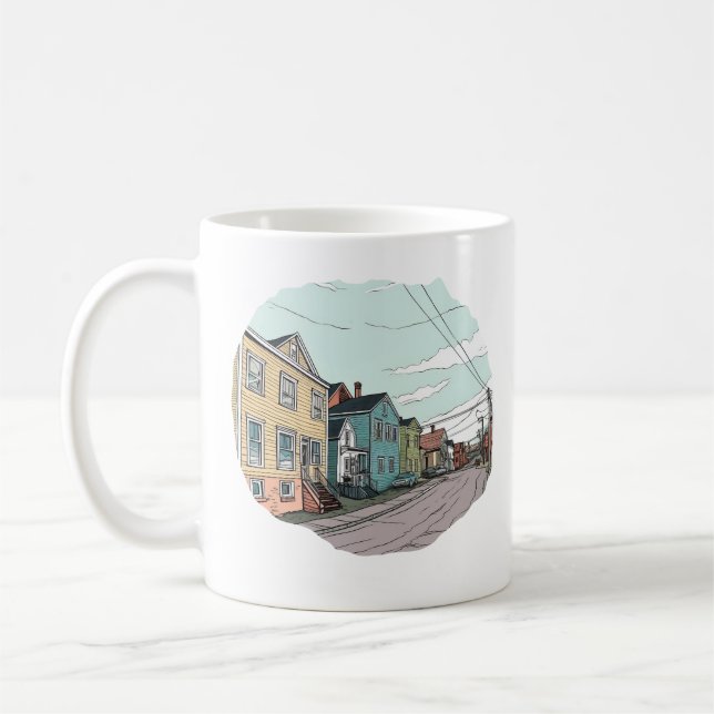 TAZA DE CAFÉ BARRIO SUBURBANO GEORGE STREET NEWFOUNDLAND (Izquierda)