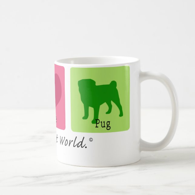 Taza De Café Barro amasado del amor de la paz (Derecha)