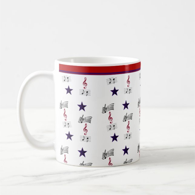 TAZA DE CAFÉ BARRO BLANCO ROJO Y MÚSICO (Izquierda)