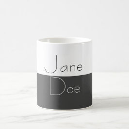 TAZA DE CAFÉ BARRO BLANCO Y NEGRO PERSONALIZADO