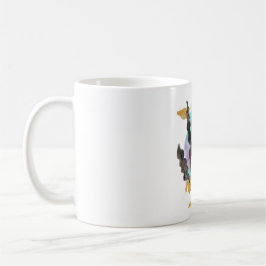 Taza De Café Barro con flor Protea, textura dorada