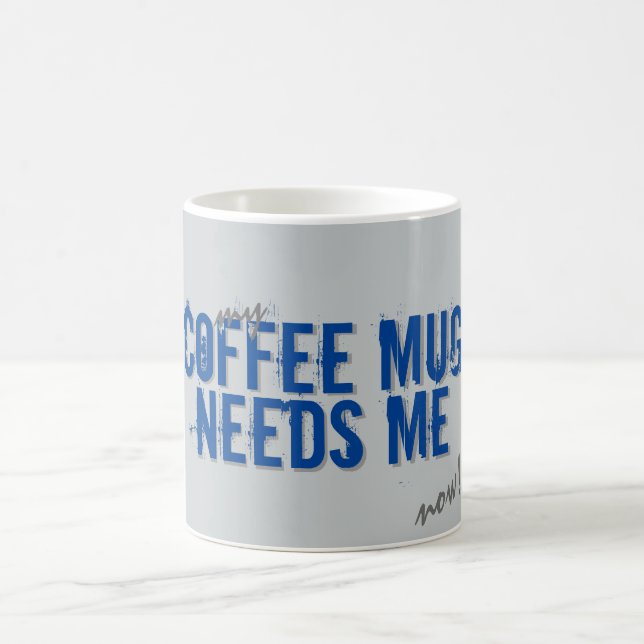 Taza De Café BARRO DE CAFÉ Adicto ME NECESITA Azul (Centro)