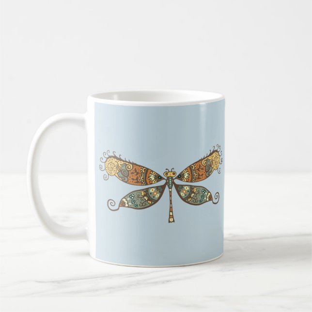 TAZA DE CAFÉ BARRO DE CAFÉ DE ARTE DE DRAGONFLY (Izquierda)