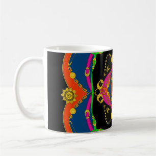 Taza De Café barroco dorado, patrón de cadena y cinturón