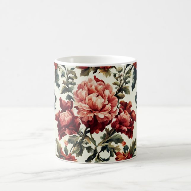 Taza De Café Barroco italiano. Flores y hojas de moda (Centro)