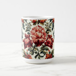 Taza De Café Barroco italiano. Flores y hojas de moda
