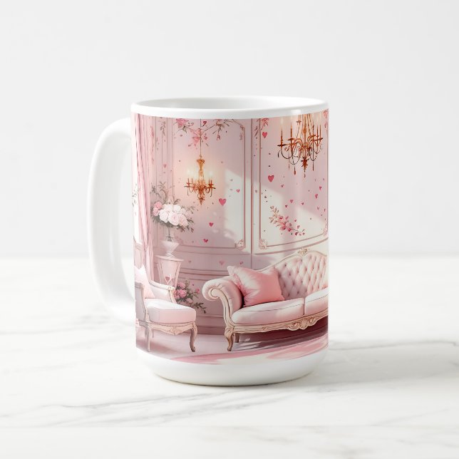 Taza De Café Barroco Rosa (Anverso izquierdo)