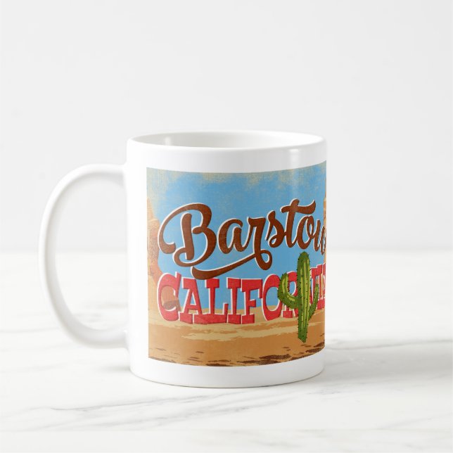 Taza De Café Barstow California Personalizado Desert Retro Trav (Izquierda)