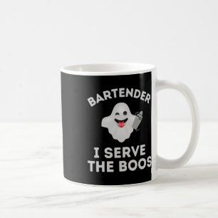 Taza De Café Bartender Halloween Shirt Bartender Ghost I Sirve