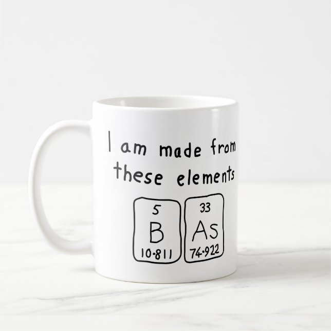 Taza De Café Bas nombre de tabla periódica mug (Izquierda)