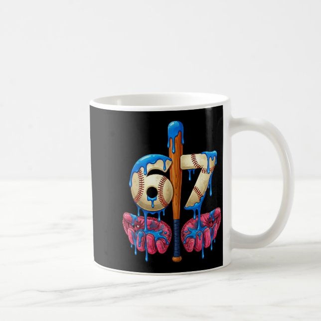 Taza De Café Baseball 67 Six Seven Funny Gen Alpha Meme Drip  (Derecha)