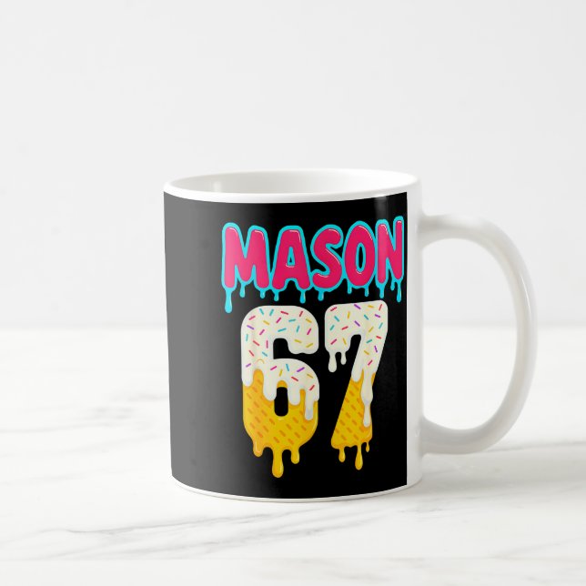 Taza De Café Baseball 6 7 Ice Cream Drip Number 67 Funny Six Se (Derecha)