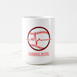 Taza De Café Baseball is Life Heartbeat Pulse Graphic
