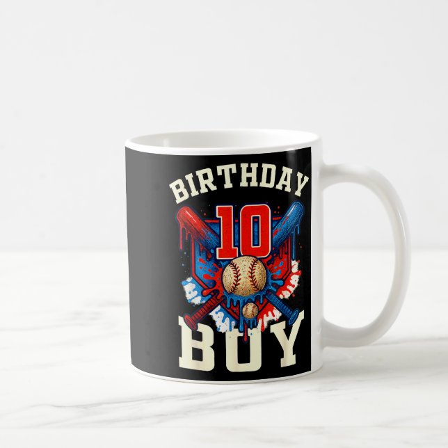 Taza De Café Baseball Splash Drip 10th Birthday Srts Lover Boy  (Derecha)