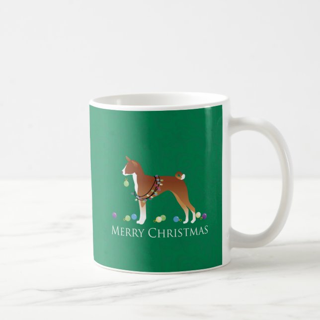 Taza De Café Basenji Dog Merry Christmas Design (Derecha)