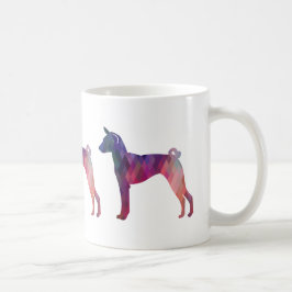 Taza De Café Basenji Perro Geo Pattern Silhouette Pink