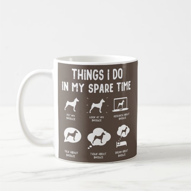 Taza De Café Basenji Things Do Spare Time Funny Dog Mom Dad  (Izquierda)