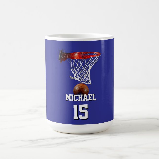 Taza De Café Basketball Add Your Name & Number Pop Art (Centro)