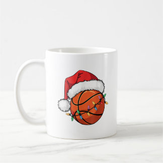 Taza De Café Basketball Christmas Santa hat Festive Hoops Light