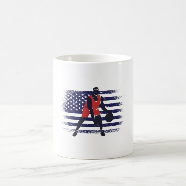 Taza De Café Basketball Fan Jersey USA Flag (Centro)