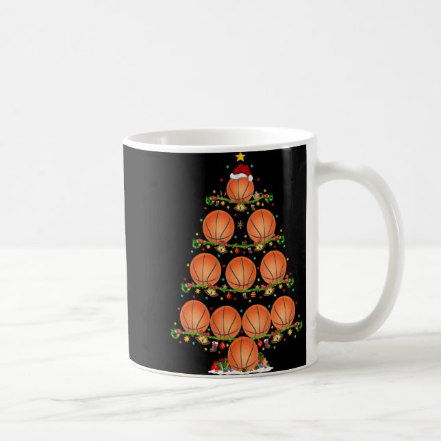 Taza De Café Basketball Lights Xmas Santa Basketball Christmas  (Derecha)
