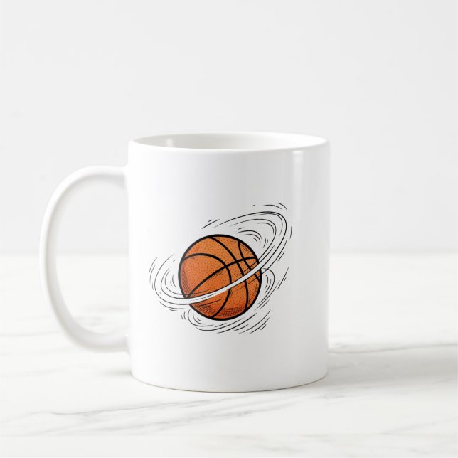 Taza De Café Basketball Planet Saturn Space Illustration  (Izquierda)