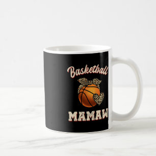 Taza De Café Básquetbol Mamaw Bandana Leopard Heart Fans Madre