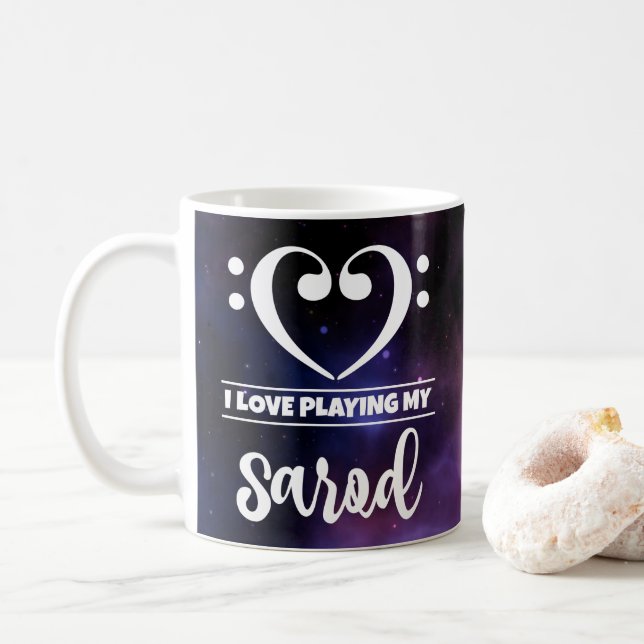 Taza De Café Bass Clef Heart Purple Nebula Love Sarod (Con donut)