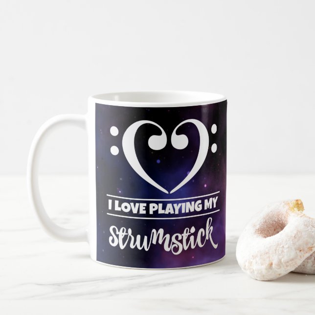 Taza De Café Bass Clef Heart Purple Nebula Love Strumstick (Con donut)