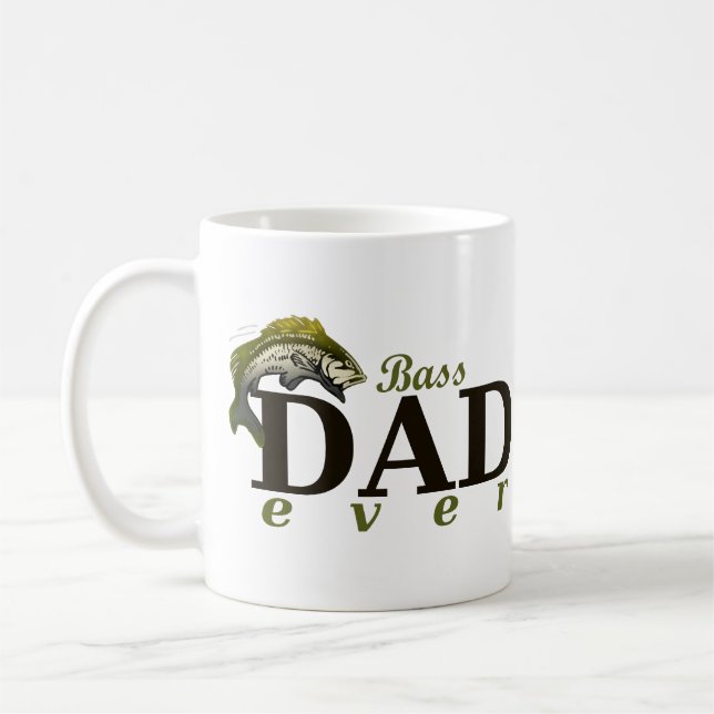 Taza De Café Bass Dad Ever Best Dad Pun (Izquierda)