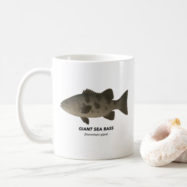 Taza De Café Bass gigante del mar - Animales marinos de Califor (Con donut)
