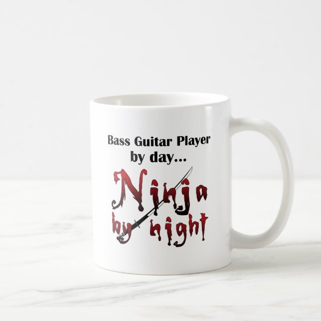Taza De Café Bass Guitar Ninja (Derecha)