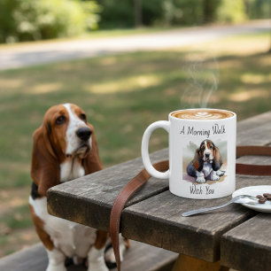 Taza De Café Basset Hound en Acuarela Personalizado